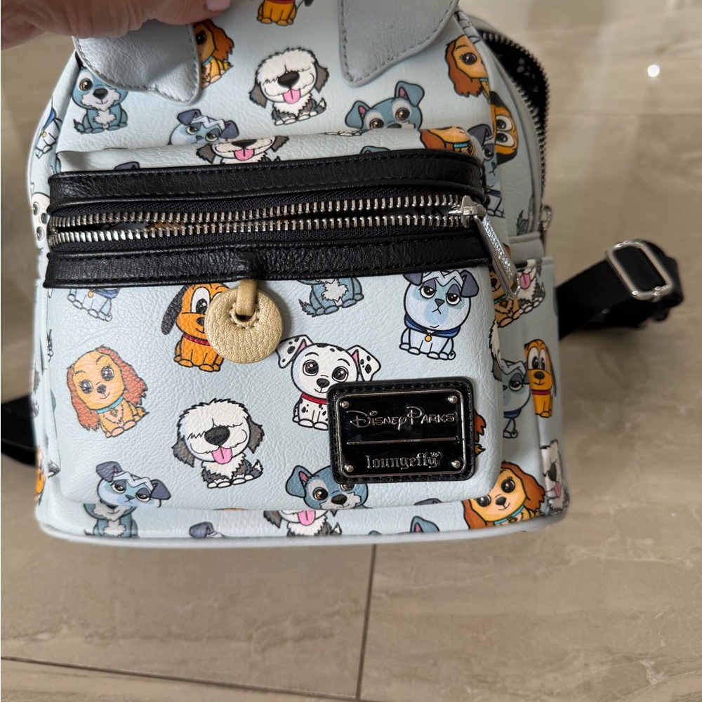 Loungefly Light Blue Dog Pattern Backpack - image 2